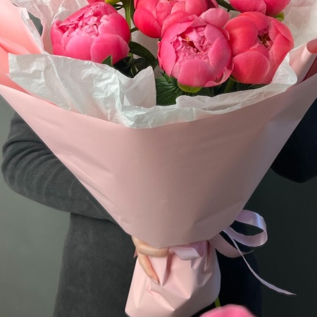 7 коралловых пиончиков