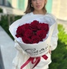 9 импортных красных роз "Сияй" 128